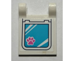 Flag 2 x 2 Square with Pet Door/Flap with Dark Pink Paw Print Pattern (Sticker) - Set 41340