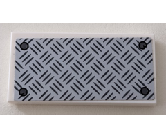 Tile 2 x 4 with Tread Plate Pattern (Sticker) - Set 70915