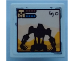 Road Sign 2 x 2 Square with Open O Clip with Robot on Computer Screen Pattern (Sticker) - Set 70423