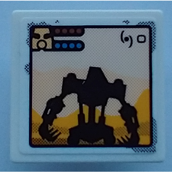 Road Sign 2 x 2 Square with Open O Clip with Robot on Computer Screen Pattern (Sticker) - Set 70423
