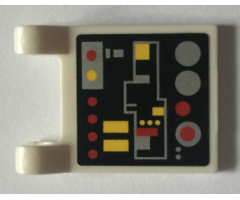 Flag 2 x 2 Square with Red and Yellow Lights and Buttons Pattern (Sticker) - Set 7754