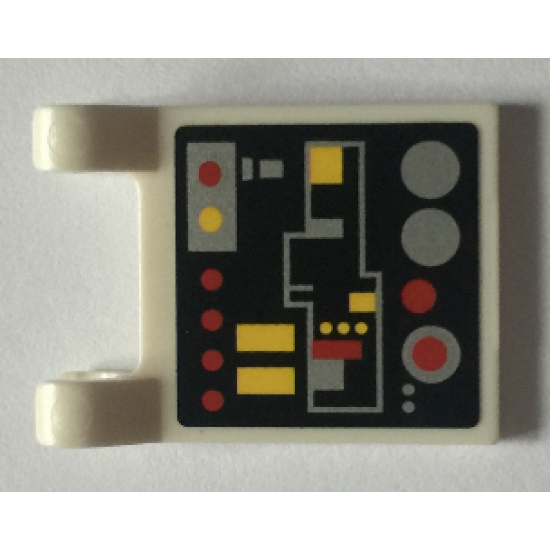 Flag 2 x 2 Square with Red and Yellow Lights and Buttons Pattern (Sticker) - Set 7754