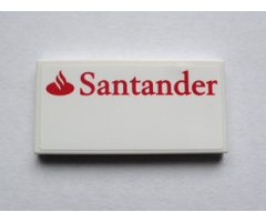 Tile 2 x 4 with Red 'Santander' Pattern (Sticker) - Set 75913
