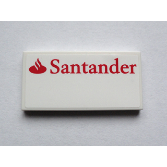 Tile 2 x 4 with Red 'Santander' Pattern (Sticker) - Set 75913