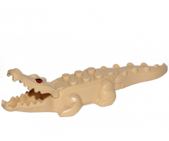 Alligator / Crocodile with 20 Teeth with Red Eyes Pattern with Blue Technic, Pin 1/2