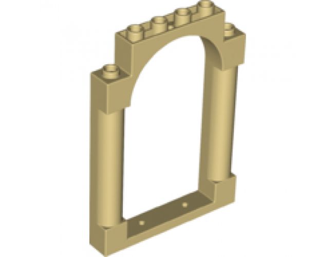Door, Frame 1 x 6 x 7 Rounded Pillars with Top Arch and Notches