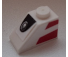 Slope 45 2 x 1 with Headlight and 2 Red Stripes on Side Pattern Model Left Side (Stickers) - Set 75876