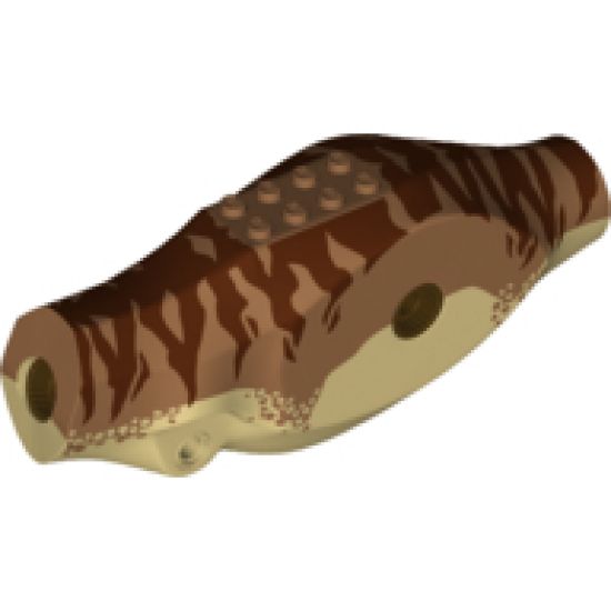 Animal, Body Part Dinosaur Middle Tyrannosaurus rex with Medium Nougat Top with Dark Brown Stripes Pattern
