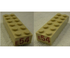 Brick 2 x 6 with Red 'E54' Pattern on Both Ends (Stickers) - Set 75974