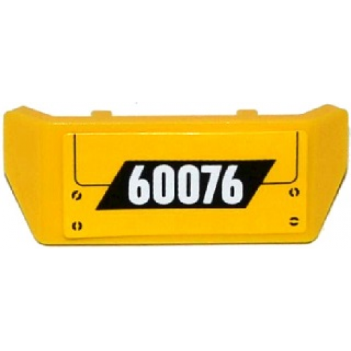 Vehicle Spoiler 2 x 4 with Bar Handle with '60076', Hatch and Screws Pattern (Sticker) - Set 60076
