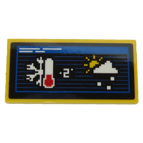 Tile 2 x 4 with Screen with Meteorological Data Pattern (Sticker) - Set 60203