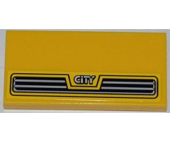 Tile 2 x 4 with Grille and 'CITY' Half Height Pattern (Sticker) - Set 60018