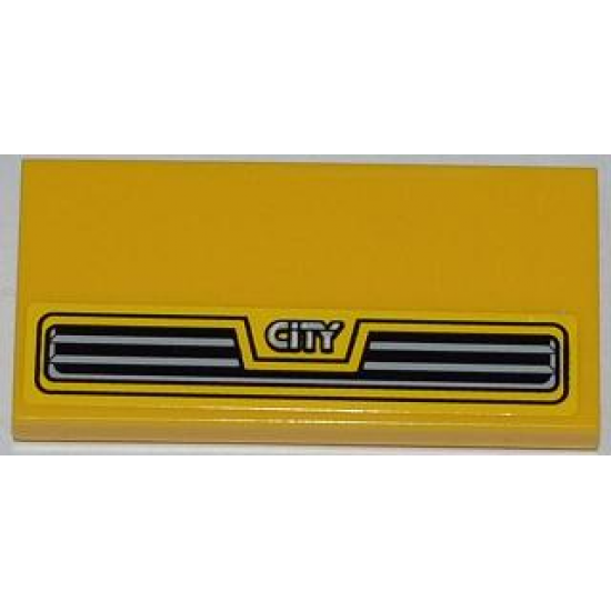 Tile 2 x 4 with Grille and 'CITY' Half Height Pattern (Sticker) - Set 60018