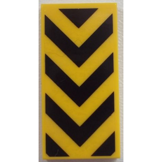 Tile 2 x 4 with Black Chevron Pattern (Sticker) - Set 60052