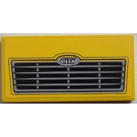 Tile 2 x 4 with Grille and 'CITY' Pattern (Sticker) - Set 60060