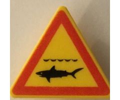 Road Sign 2 x 2 Triangle with Clip with Shark Infested Waters Pattern (Printed)