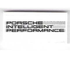 Tile 2 x 4 with 'PORSCHE INTELLIGENT PERFORMANCE' and Light Bluish Gray Stripes Pattern (Sticker) - Set 75876