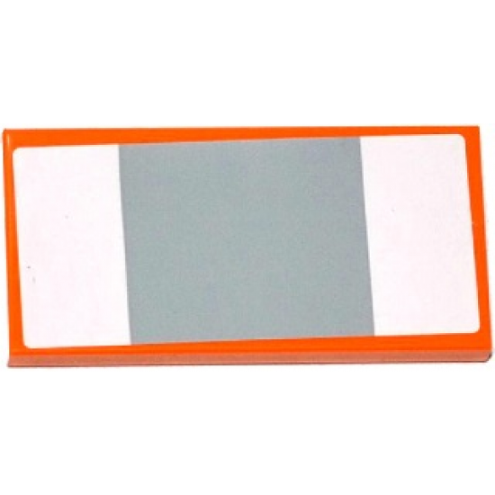 Tile 2 x 4 with Light Bluish Gray Square and 2 White Rectangles Pattern (Sticker) - Set 75912