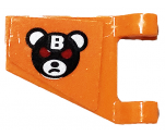 Flag 2 x 2 Trapezoid with Bane Teddy Bear Head with Silver Letter B and Red Eyes Pattern Model Right Side (Sticker) - Set 70914