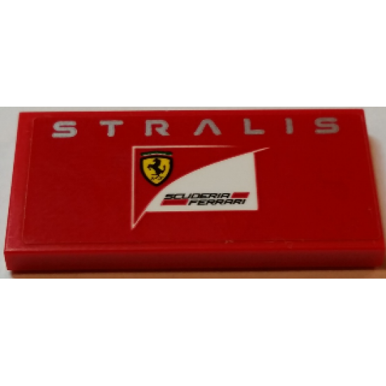 Tile 2 x 4 with 'STRALIS' and Scuderia Ferrari Logo Pattern (Sticker) - Set 75913
