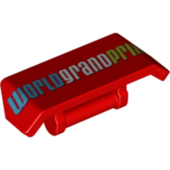 Vehicle Spoiler 2 x 4 with Bar Handle with 'WORLD GRAND PRIX' Pattern