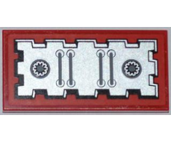 Tile 2 x 4 with Mechanical Pattern (Sticker) - Set 7984