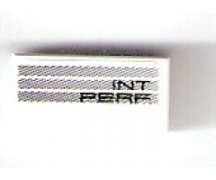 Tile 1 x 2 with 'INT PERF' and Light Bluish Gray Stripes Pattern Model Right Side (Sticker) - Set 75876