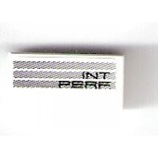 Tile 1 x 2 with 'INT PERF' and Light Bluish Gray Stripes Pattern Model Right Side (Sticker) - Set 75876