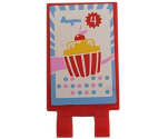 Tile, Modified 2 x 3 with 2 Clips with Cupcake Pattern (Sticker) - Set 3061
