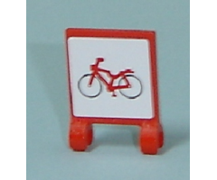 Flag 2 x 2 Square with Red Bicycle Pattern on both sides (Stickers) - Set 7641