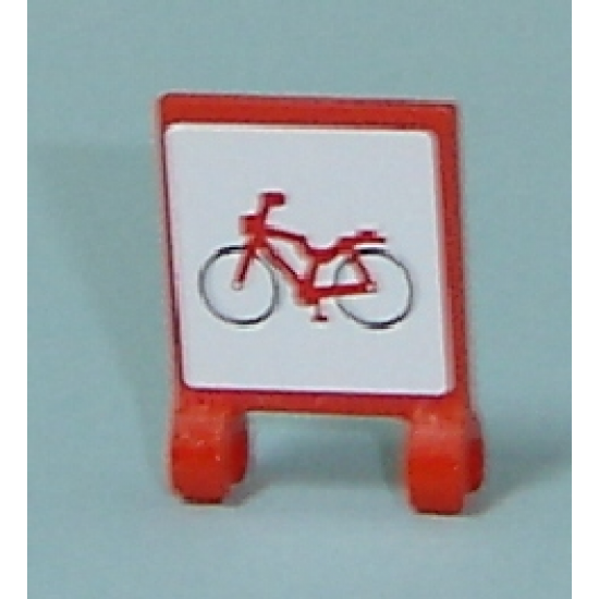 Flag 2 x 2 Square with Red Bicycle Pattern on both sides (Stickers) - Set 7641