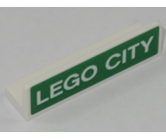 Panel 1 x 4 x 1 with White 'LEGO CITY' on Green Background Pattern (Sticker) - Set 60197