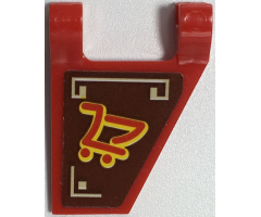 Flag 2 x 2 Trapezoid with Ninjago Shopping Cart with Geometric Border Pattern on Both Sides (Stickers) - Set 70657