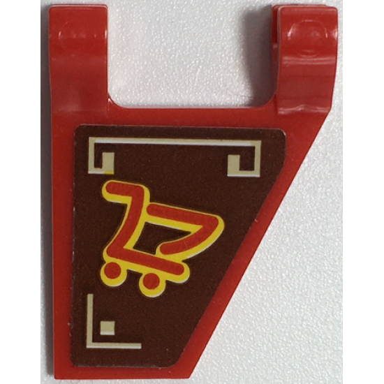 Flag 2 x 2 Trapezoid with Ninjago Shopping Cart with Geometric Border Pattern on Both Sides (Stickers) - Set 70657