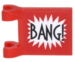 Flag 2 x 2 Square with 'BANG!' Large Font and White Starburst Explosion Vertical Pattern on Both Sides (Stickers) - Set 70906