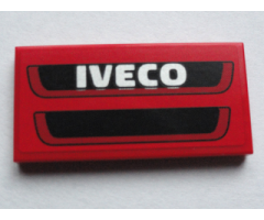 Tile 2 x 4 with White 'IVECO' and Black Grille Pattern (Sticker) - Set 75913