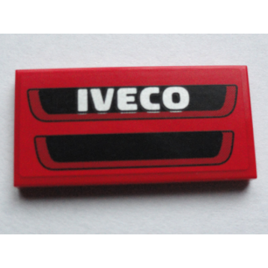 Tile 2 x 4 with White 'IVECO' and Black Grille Pattern (Sticker) - Set 75913