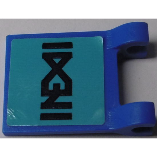 Flag 2 x 2 Square with Black Stylized Ninjago Logogram 'NYA' Pattern on Both Sides (Stickers) - Set 70611