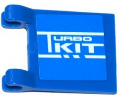 Flag 2 x 2 Square with White 'TURBO KIT' on Blue Background Pattern on Both Sides (Stickers) - Set 8154