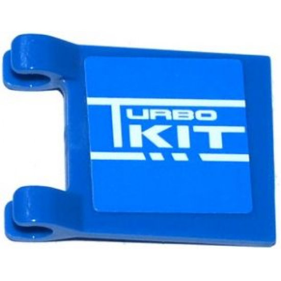 Flag 2 x 2 Square with White 'TURBO KIT' on Blue Background Pattern on Both Sides (Stickers) - Set 8154