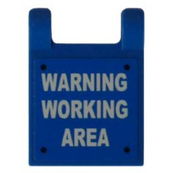 Flag 2 x 2 Square with 'WARNING WORKING AREA' Pattern (Sticker) - Set 8191