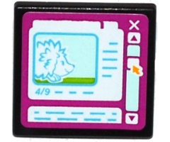 Road Sign 2 x 2 Square with Open O Clip with Hedgehog on Computer Screen Pattern (Sticker) - Set 41085