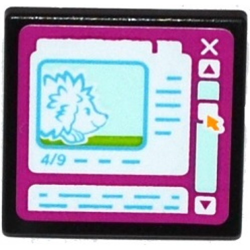 Road Sign 2 x 2 Square with Open O Clip with Hedgehog on Computer Screen Pattern (Sticker) - Set 41085