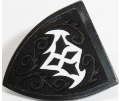 Minifigure, Shield Triangular  with Bat and Silver Swirls Pattern (Sticker) - Set 41192