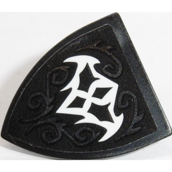 Minifigure, Shield Triangular  with Bat and Silver Swirls Pattern (Sticker) - Set 41192