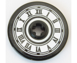 Technic, Disk 3 x 3 with HP King's Cross Clock Face with Roman Numerals Pattern (Sticker) - Set 75955