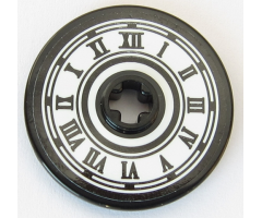 Technic, Disk 3 x 3 with HP King's Cross Clock Face with Roman Numerals Pattern (Sticker) - Set 75955