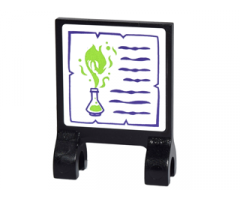 Flag 2 x 2 Square with Erlenmeyer Flask with Lime Vapors and Dark Purple Text Lines Pattern (Sticker) - Set 41180