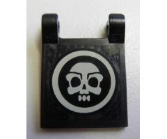 Flag 2 x 2 Square with White Skull inside Circle Pattern (Sticker) - Set 4195