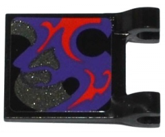 Flag 2 x 2 Square with Dark Purple, Pearl Dark Gray and Red Swirls Pattern on Both Sides Top (Stickers) - Set 70728